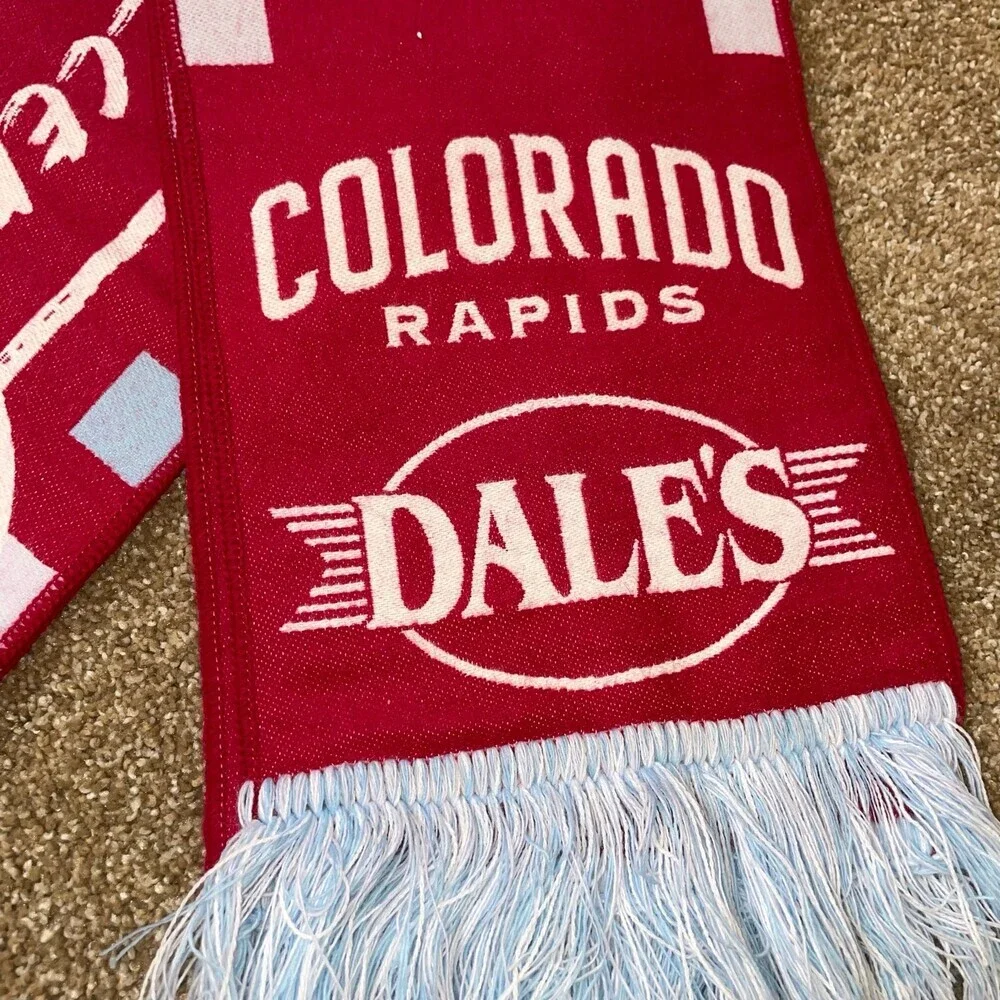 Colorado Rapids MLS scarf tassel ends red/white DALES Beer Soccer NEW